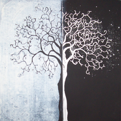 Black and White Tree Painting Roblox decal