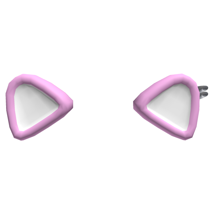 Pierced Cats Ears Pink White