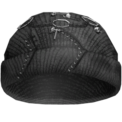 Distressed Cross Chains Emo Beanie in Black Roblox item