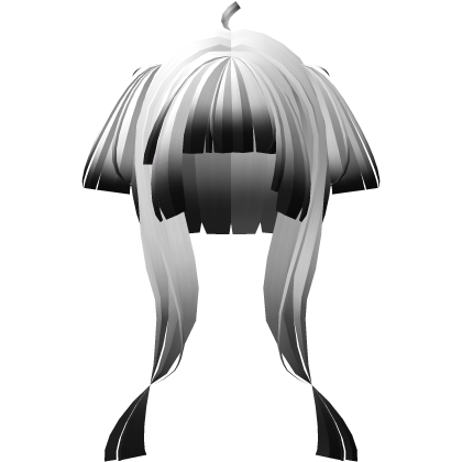 straight blunt short pigtails in white black