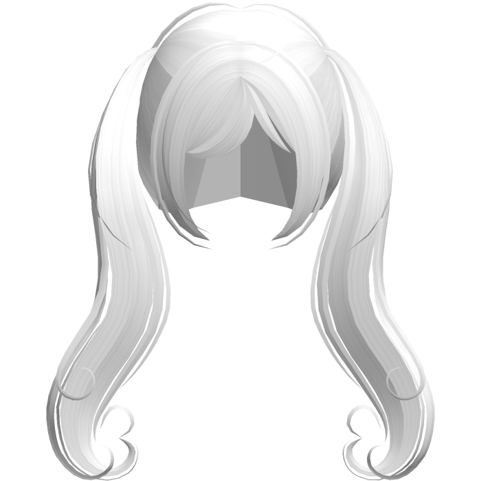 ♡ heart curled shy dolly pigtails in white