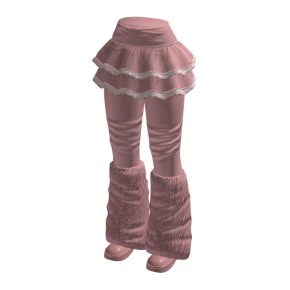 Tiered Skirt with Slouchy Boots (Pink)