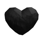 Black Crystal Floating Heart