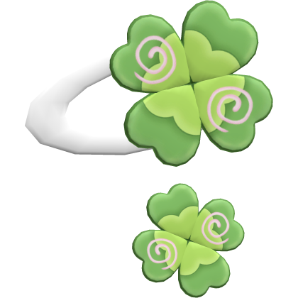 ♡ ꒰ cute kawaii double clover hair clip in white