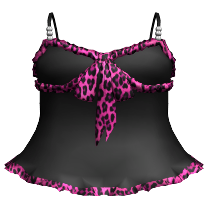 Y2K Gyaru Leopard Ruffle Baby Doll Dress