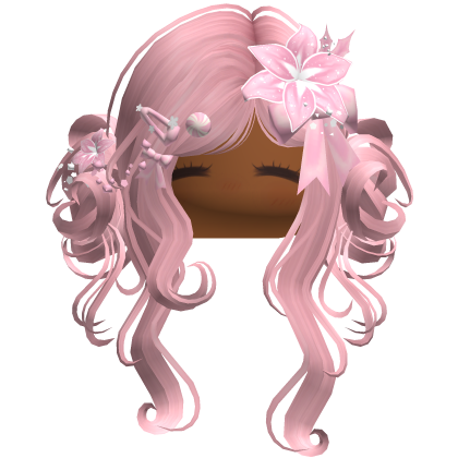 ♡ Christmas Flowery Twin Buns (Pink)
