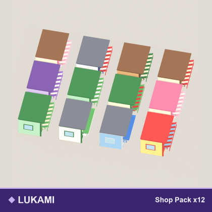 Low Poly Shop Pack x12 Storefront Roleplay Town
