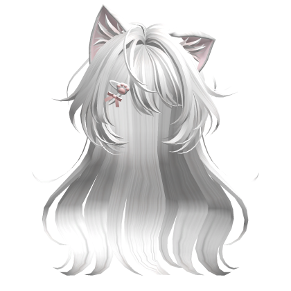 White Anime Cat Hair