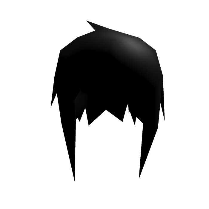 simple low poly black hair