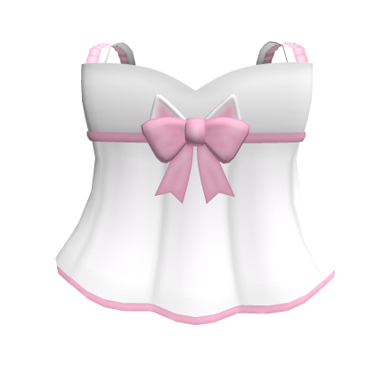 Kitty Baby Doll Dress In White & Pink Roblox item