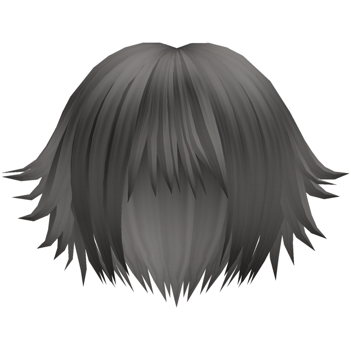 cute messy anime short hair in grey
