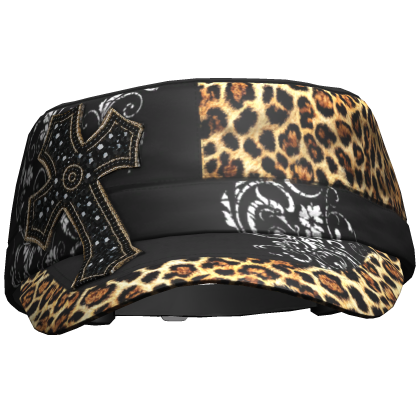 Black Tilted Cross Y2K Cap Roblox item