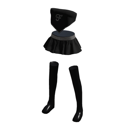 Cute black pleated skirt and bandana top