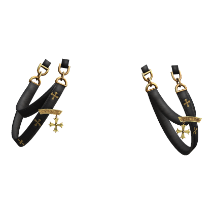 Black Chrome Suspenders Golden thumbnail