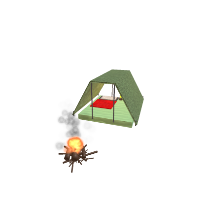 tent and campfire