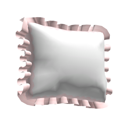 Ruffle Pillow White / Pink