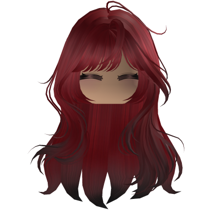 Cute emo y2k hair fluffy (red)