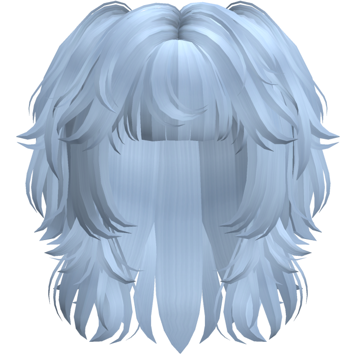 Messy Scene Short Pigtail Wolf Cut Light Blue