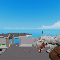 bacon kid goes to jurrasic world
