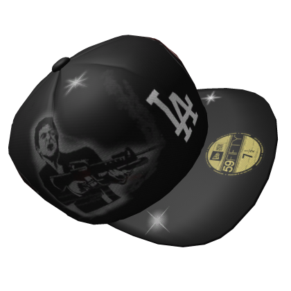 Black scarFace x LA Fitted Cap | Sideways Roblox item