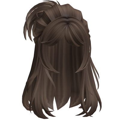 Half Up Y2K Messy Straight Hair (Brown) Roblox item