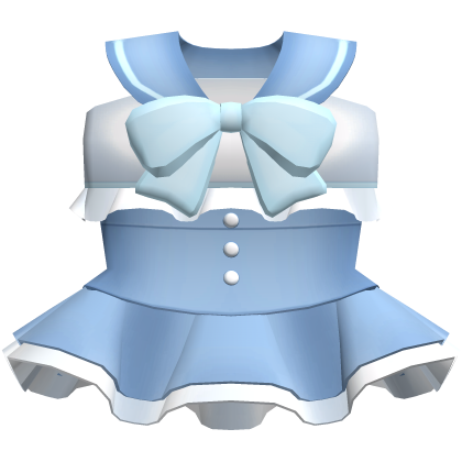 🍰 adorable kawaii school ruffle dress blue