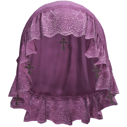 Pink Emo Gothic Lace Veil w/ Charm Roblox item