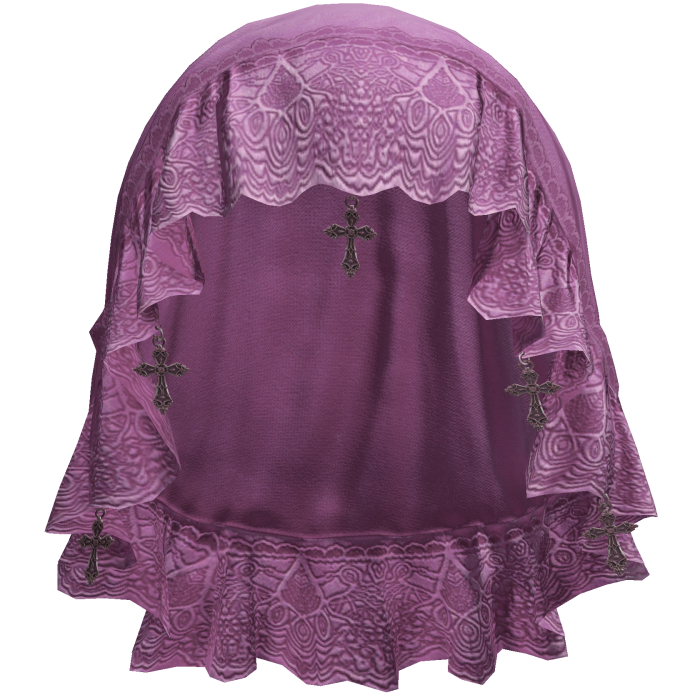 Pink Emo Gothic Lace Veil w/ Charm