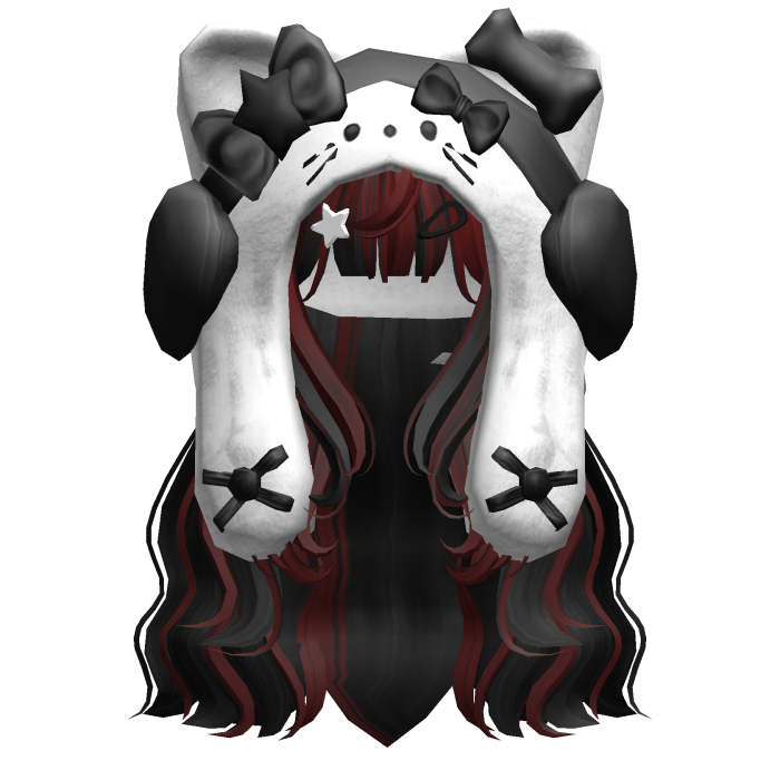 Black&Red Cute Cozy Kitty Hood Hair