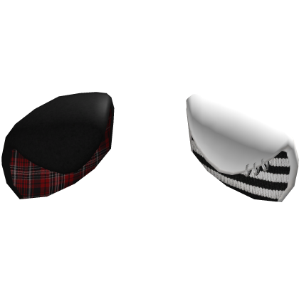 Red Plaid Striped Emo Vkei Pierced Puppy Ears