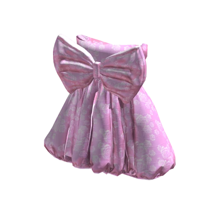 Y2K Hime Gyaru Pink Roses Big Ribbon Dress | Roblox Item