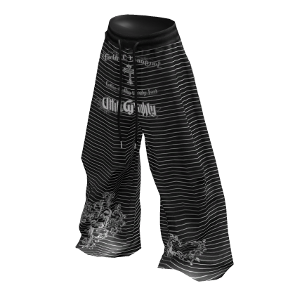 Goth oversized pants (black and white stripes) - Z