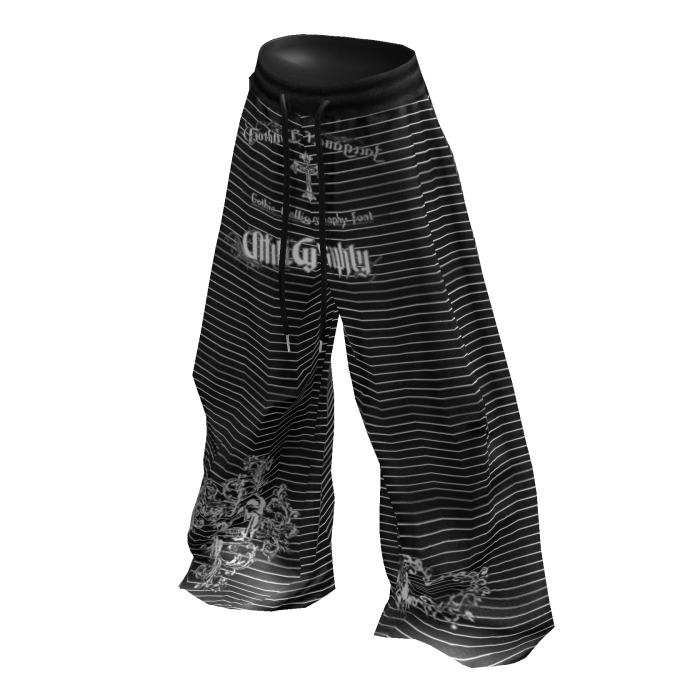 Goth oversized pants (black and white stripes) - Z