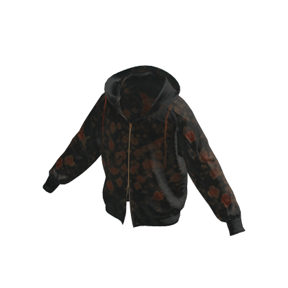 Black Faded Floral Zip Hoodie [PBR] thumbnail