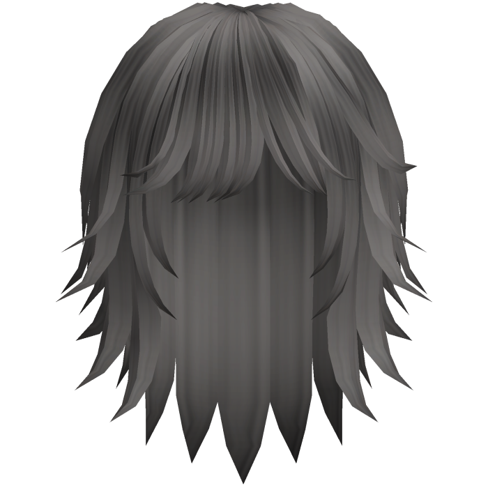 cute messy short moe hair in grey
