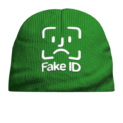 Green ‘FAKE ID’ Beanie Hat