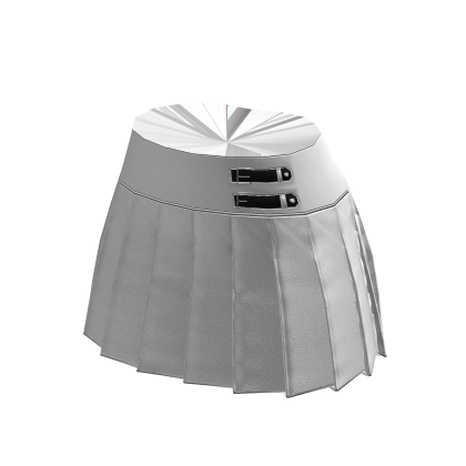 ☆ white high waist pleated skirt thumbnail