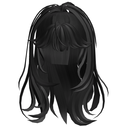 Long Wavy Bangs Hair - Black
