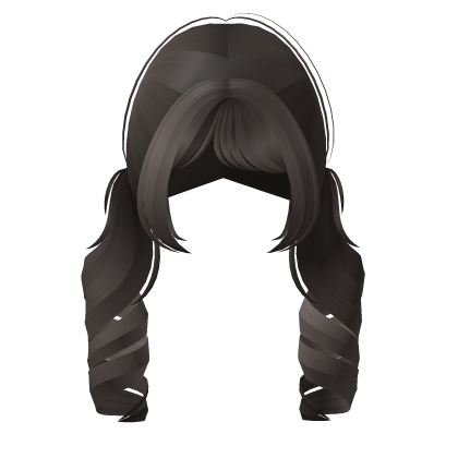 ♡ : curly doll hair back pigtail in brown Roblox item