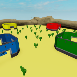 red vs blue vs yellow vs green desert