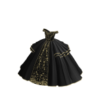 [⌛] ♾️ Black and gold Puffy victorian ball gown