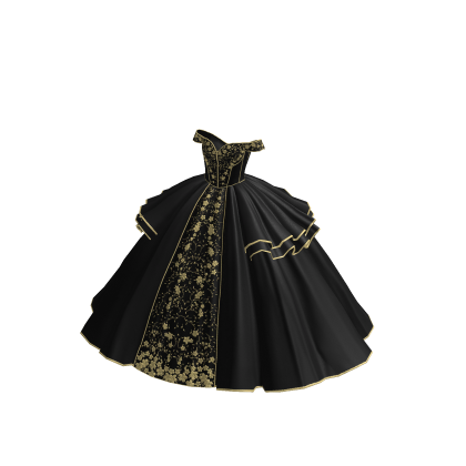 [⌛] ♾️ Black and gold Puffy victorian ball gown thumbnail