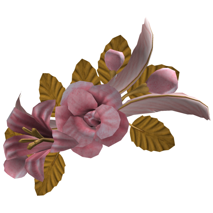 Pink & Gold Floral Feather Headpiece
