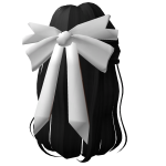 Pretty Black Hair with White bow