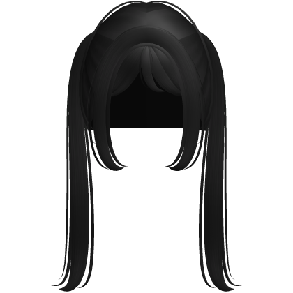 black emo long pigtails Roblox item