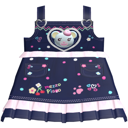 🍓 mezzo piano popo overalls dark denim