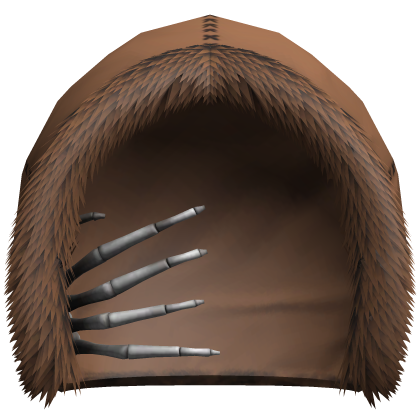 brown winter hood w/ skeleton hand Roblox item