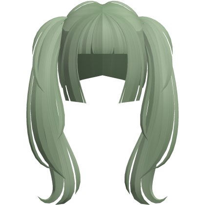 ʚ♡ big wispy fluffy pigtails hime doll ash green