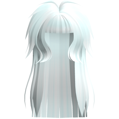 Long Emo Pastel Blue Messy Shaggy Hime Hair