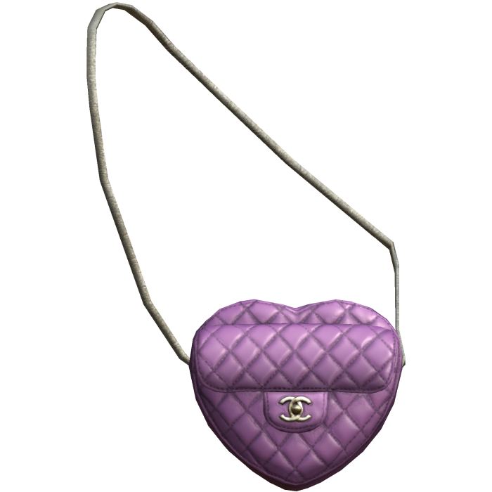 Purple Chanel Heart Purse
